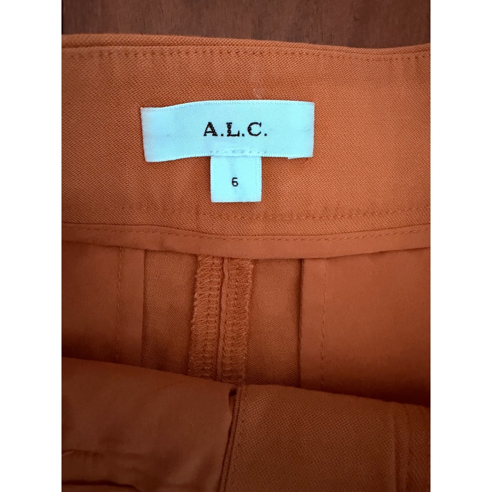 A.L.C. Charles Linen Blend Pleated High Rise Shorts Copper Size 6 - Picture 3 of 6